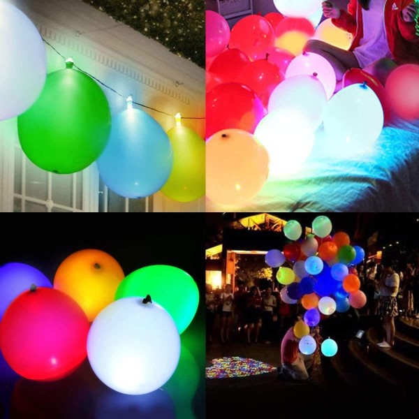 40-pack LED-ljusballonger Festtillbehör Glow in the Dark Neon Festtillbehör Lång standbytid i 8-24 timmar