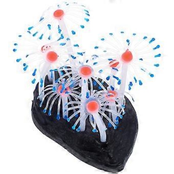 Akvarium Søanemone Pynt Livagtig Søanemone Statue Akvarium Landskabsdekoration (Blå) Blue