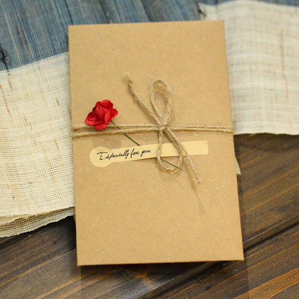 6 Julhälsningskort 17,5 * 11 cm Kraft Tomma Kuvert Cardstock med Kuvert Handgjorda Kraft Pappers Hälsningskort