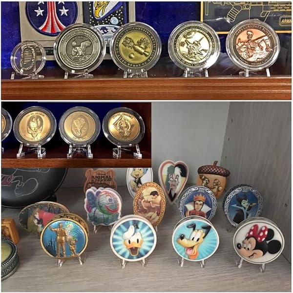 12 Pak Acrylic Staffeli Stativ Klar Mini Mønt Display Stativ til Luft