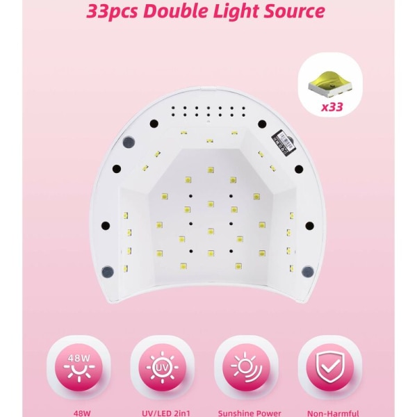 1 st SUN2C smart 33 lamppärlor 48W nagellampa dubbel ljuskälla LED