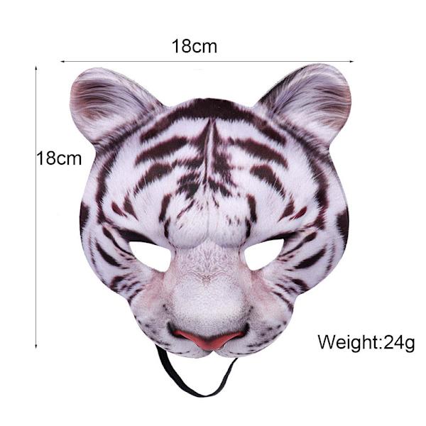 2 st Halvmask tiger, med resårband, ansiktsmask, djurmask, vildkatt, utklädnad, karneval, temafest