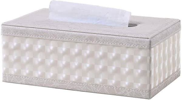 KingFom Modern Beige Läder Näsdukslåda