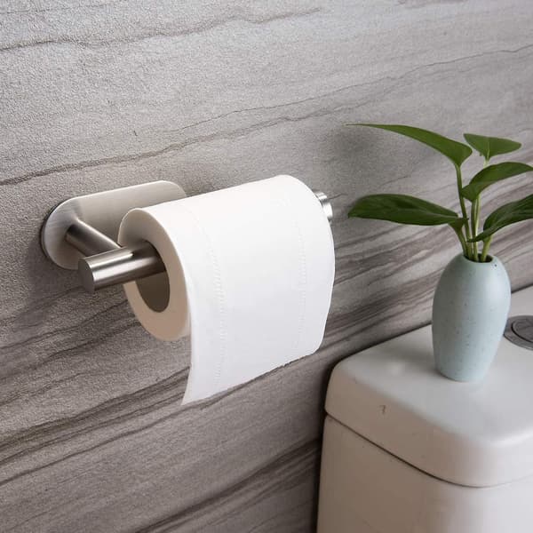 Toalettpapirholder Krom Veggmontert Rustfritt Stål Toalettpapirdispenser Ingen Boring Rustfritt Vanntett Rotasjonssikkert