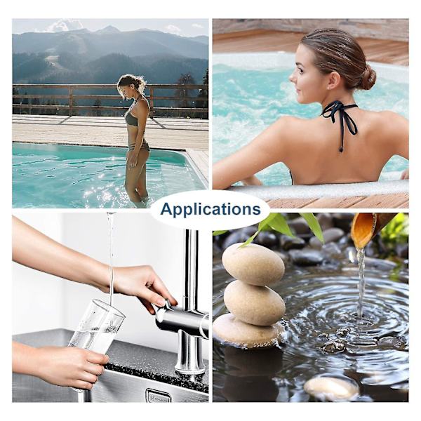 Basseng Spa Ph-teststrimler, 6 i 1 Vannkvalitetstesting Strimler Kit for Boblebad, Svømmebassenger, Nøyaktig Rask Deteksjon
