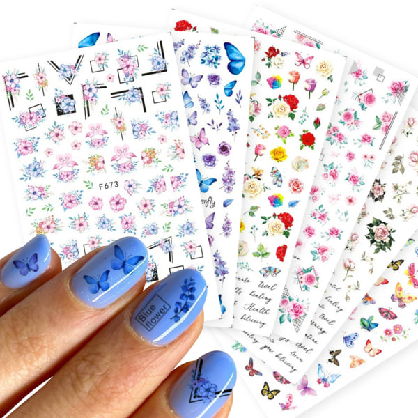 Butterfly nail art klistermärke 10 ark nail art klistermärke dekoration nageldesign manikyr