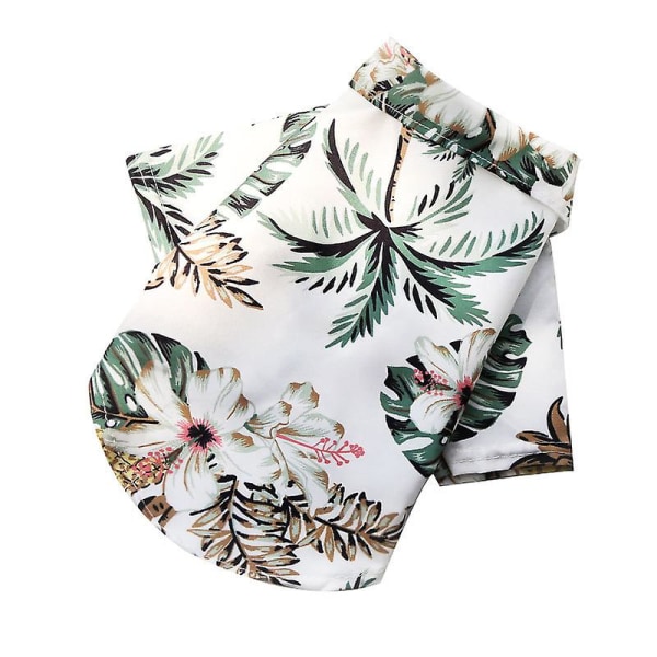 Hawaiian Dog Shirts Hundetrøyer Kjæledyr Sommer Kule Sommer Blomster Ananas Skjorter For Små Og Mellomstore Valper Katter（Hvit）