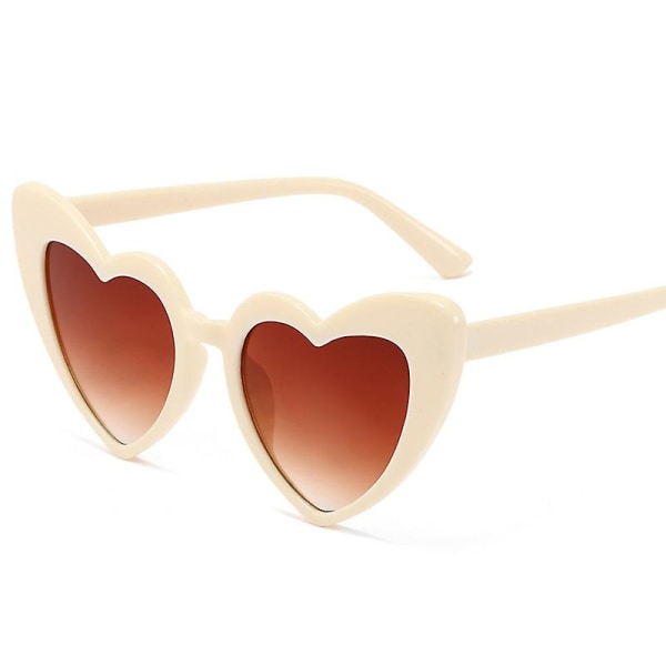 Vintage hjärtformade solglasögon Snygga kärlekshjärtaglasögon kvinnor（F）