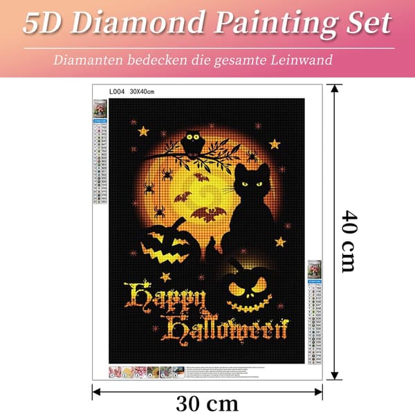 30*40cm 5D DIY Diamantmaleri Halloween, Diamantmaleri Kit af