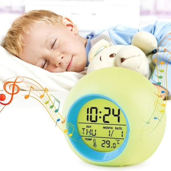 Digital väckarklocka för barn, LED med väckningsljus, snooze