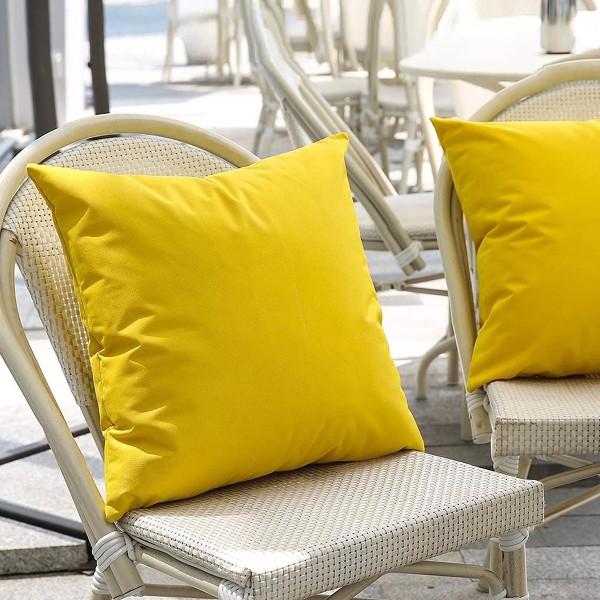 Pillowcase Set of 2 waterproof cushion cover, yellow 45*45ｃｍ