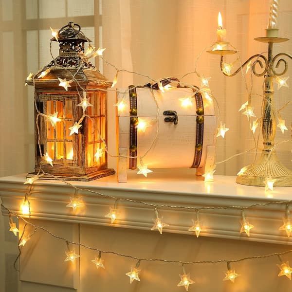 Inomhus Stjärnstränglampor, 2-pack 6M 40 LED Julbelysning Batt