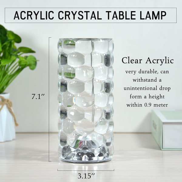 Krystall lys 16 farger RGB touch lys romantisk liten bordlampe