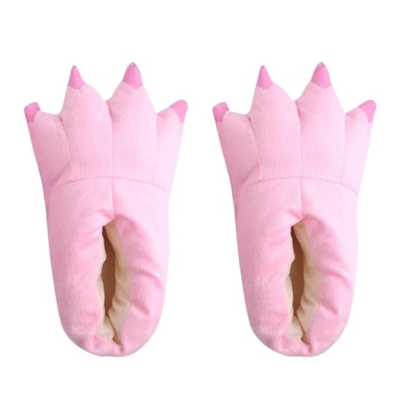 Unisex tofflor Monster Claw Novelty Plush Paw Varm Mjuk Bomull Djur Fantasy Cosplay Kostym Skor Höst Vinter Inomhus（M Rosa）