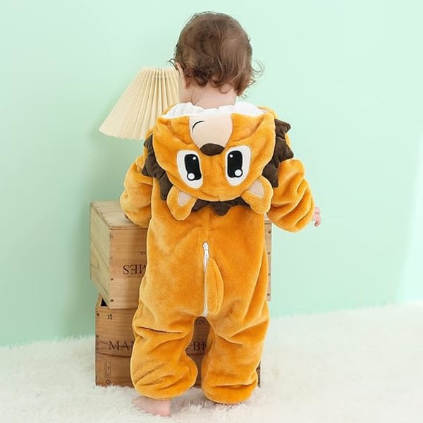 （3）Lämplig för längd 120 cm Baby Onesies Djur Pyjamas Jumpsuit