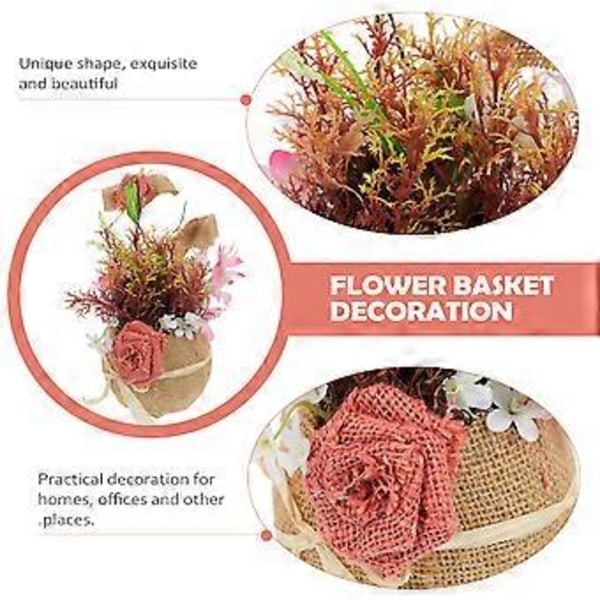 Simulerings Blomsterkorg Sidenblomsterkorg Ornament Linne Sidenblomsterdekor