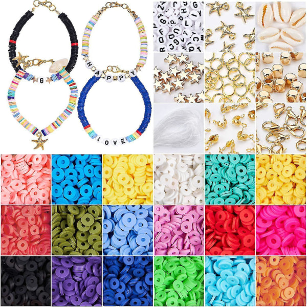 Clay Beads For Bracelets Making Kit, Clay Bead Kit Diy Jewelry Making Kit For Bracelet Diy Craft