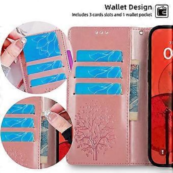 För Oppo Reno13 F 5G/ 4G Fodral PU Läder Plånbok Telefonfodral Träd Hjort Tryckt