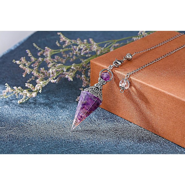 Chakra Krystal Hexagonal Pendul Reiki Healing Krystal Punkter Gemstone Dowsing Pendul Til Divination Scrying Wicca Ametyst