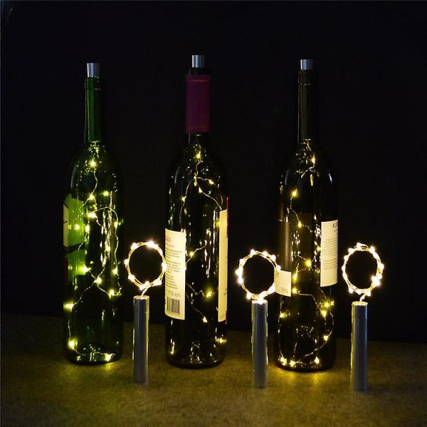 8-pack 20-leds vinflaska Cork Lights Aa batteridrivna, 6,6 ft Pure White Mini koppartråd Starry String Fairy Lights