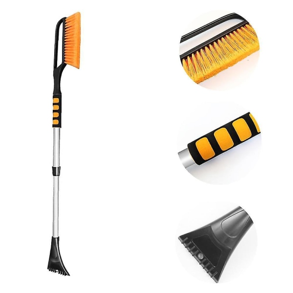 Bilspade for snørydding, isskraping og snøfeiing (oransje)
