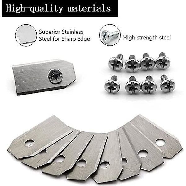 45 stk sølv reservekniver for Husqvarna Automower kniver og Gardena Mhroboter 0,75 mm 3gr + skruer
