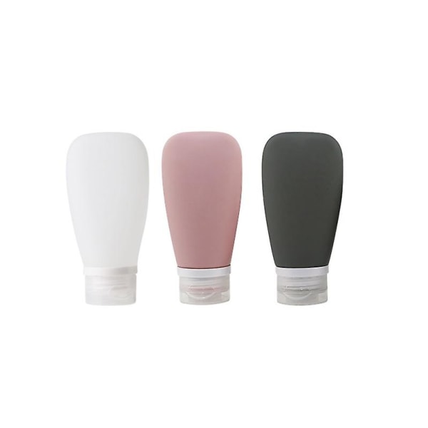 3pcs Silicone Travel Bottle Leak Proof Squeezable Travel Accessories Toiletries Containers