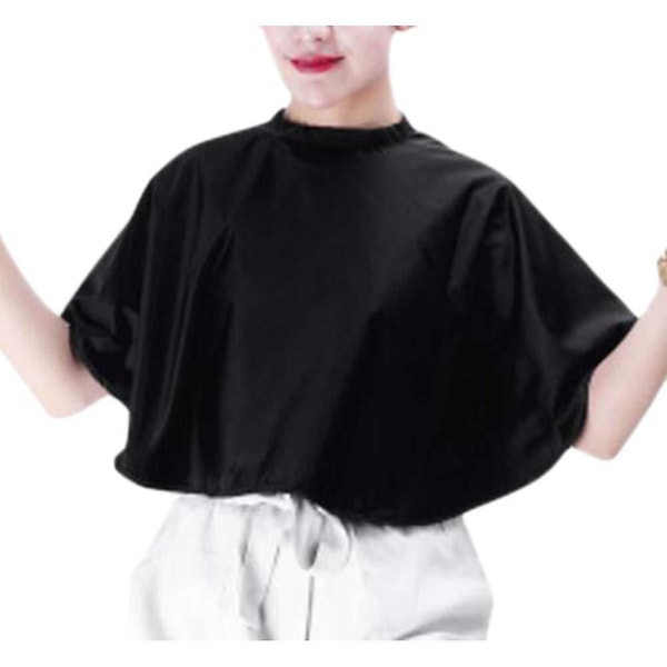 Black Makeup Cape, Chemical &amp; Water Proof Beauty Salon Shorty Smock, Comb-out Beard Apron For Makeup Artist Beautician