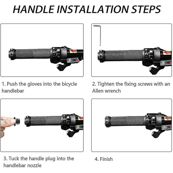 Sykkelstyrehåndtak i gummi, sklisikre, ergonomiske sykkelstyrehåndtak. Sykkel