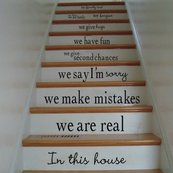 Stair Stickers Die Cut Inspirational Quotes Vinyl Wall Decal for