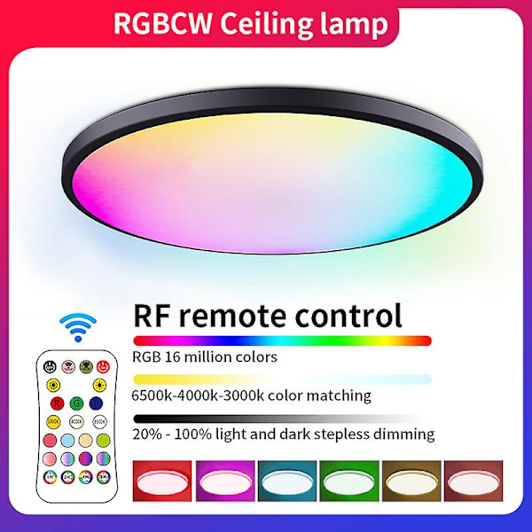 Smart Wifi Led Rundt Taklampe, Hjem Soverom Stue Ambient Lys