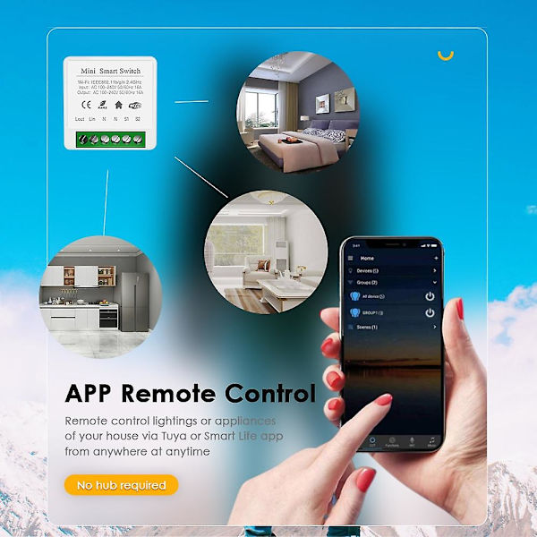 Tuya Mini Wifi Och Zigbee Switch Diy 2-vägs Kontroll Timer Relä Automation