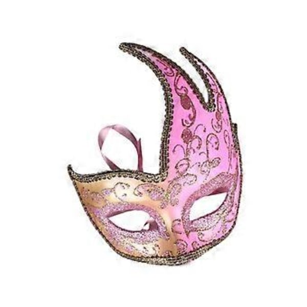 Maskeradmask Cosplay Rekvisita för Kvinnor Fest Favörer Tillbehör Högtid Nattklubb (Rosa) Pink