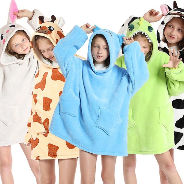 Bärbar filt huvtröja för tjejer, överdimensionerad huvtröja filt, vintervarm &amp; Mysig fleecetröja för Panda barn