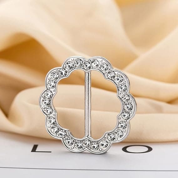 2 st Cubic Zirconia Spänne Silke av Ringar för Halsdukar Spänne
