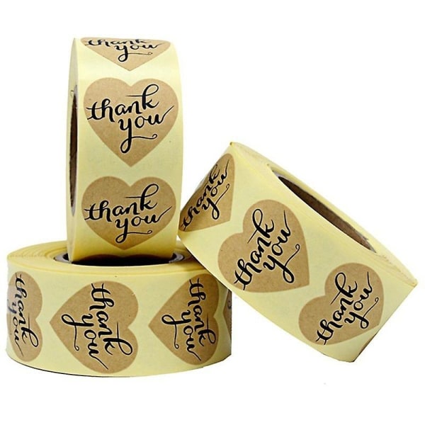 3 Rolls Of 1500pcs Thank You Stickers 1.2 Inch Waterproof Labels