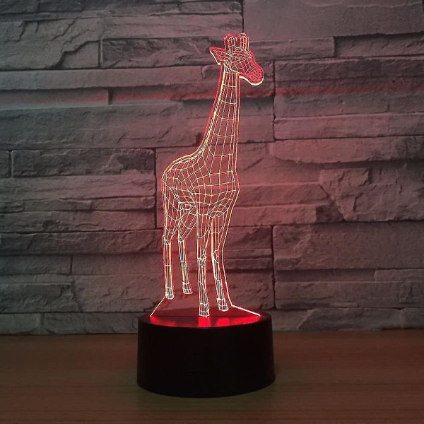 Djur Giraff 3d Nattlampa Touch Led Bordslampa 7 Färger Föränderlig Bordslampa Bord Hushållsrum Dekoration Present, Födelsedagspresent Jul Gi