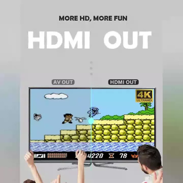 Højopløselig HDMI-spilkonsol 620 spil trådløs dobbelt håndtag spilkonsol (1 pakke, uden batteri)