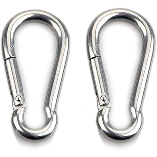 8 mm tjocklek 2 st karbinhakefäste för tunga sporter lås hundar hängmatta gunga 304 rostfritt stål