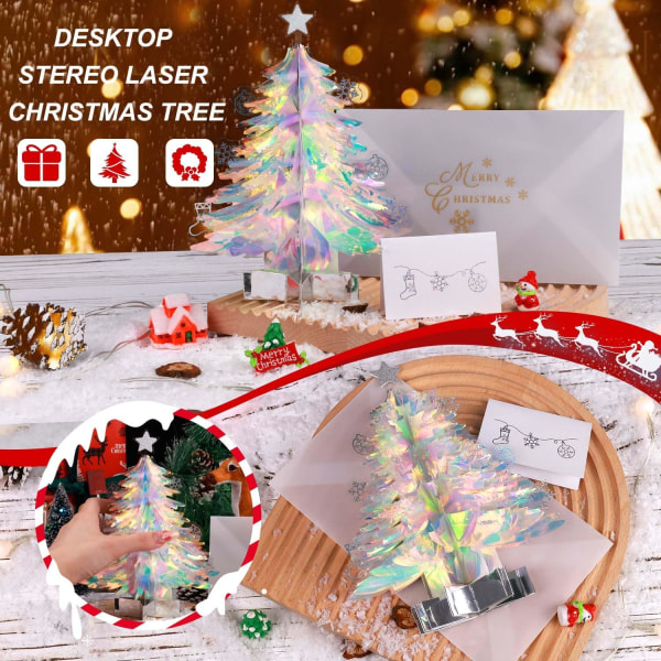 Pop Up Julgran, 7,87 tum Liten Julgran 3D Pop Up C