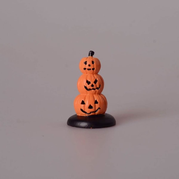 3 st Halloween Fairy Garden Miniatyr Pumpa Figurer Dekoration