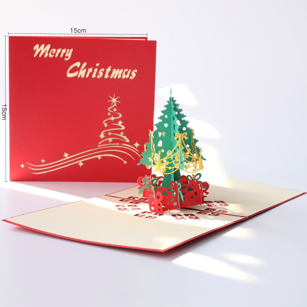 3D julekort, pop-up julekort, konvolutt inkludert, Chri