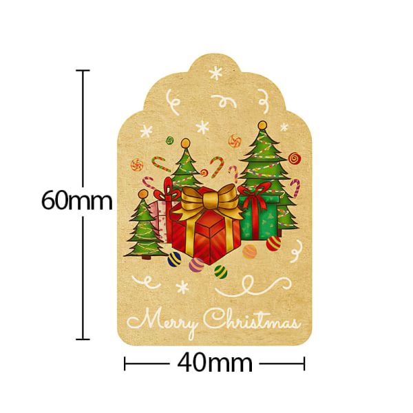 300 Sheets/Roll Christmas Sticker Kraft Paper Roll Holiday Gift D