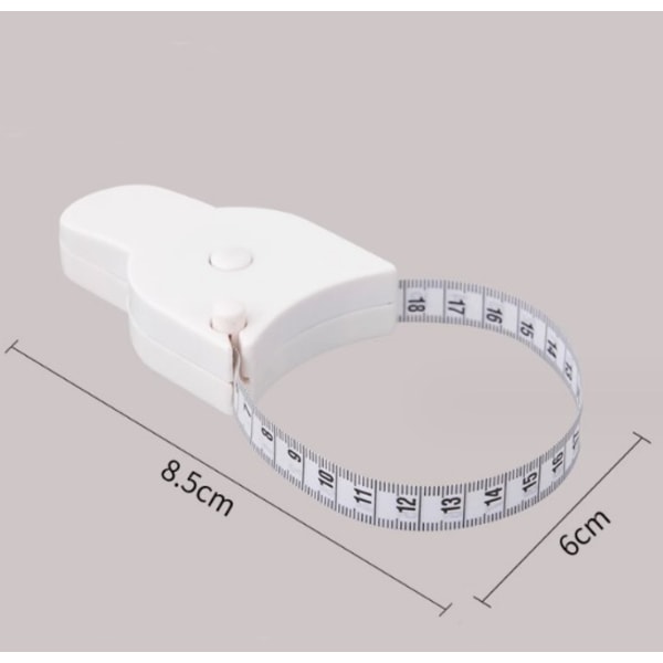 1PC (Vit) Kroppsmåttband - 150cm, Enhandsgrepp, Kompakt och