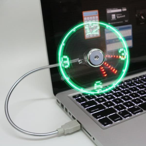Mini Fleksibel USB-ventilator 1 stk. Opladningsventilator med LED til PC Laptop-oplader
