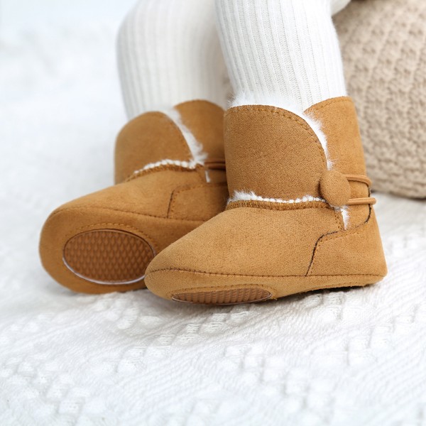 11CM Fodrade Läder Baby Boots Baby Boots Skor Vadderade Varmt