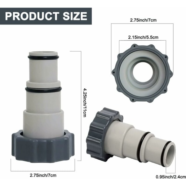 Swimmingpool Slange Adapter, 2 stk. Swimmingpool Adapter A, Intex Adapter A