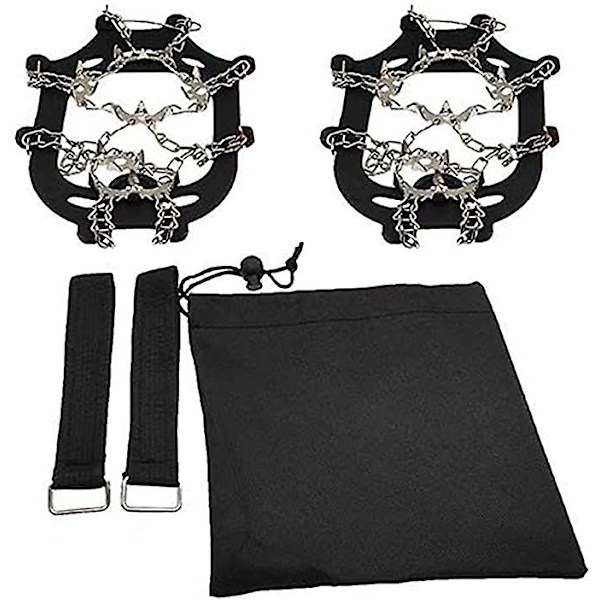 Crampons Ice Cleats Med 19 Tenner 201 Rustfrie Stål Pigger Og Holdbar Silikon, Anti-Skli Sko Pigger For Vinter