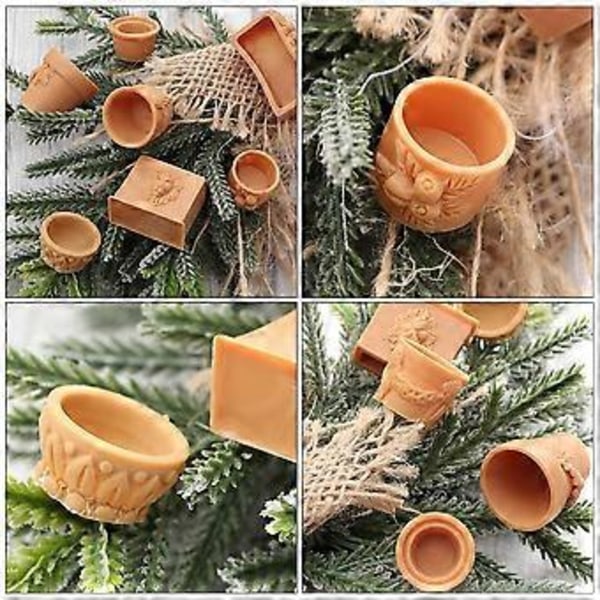 14 stk. Dukkehus Blomsterpotter Dejlige Eventyrhavepotter Mini Borddekorationer