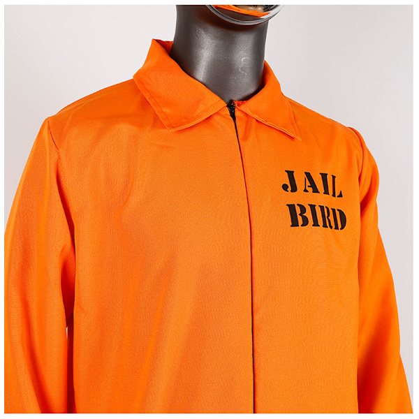 1 st fängelsekläder män klänning accessoarer män vuxen orange p